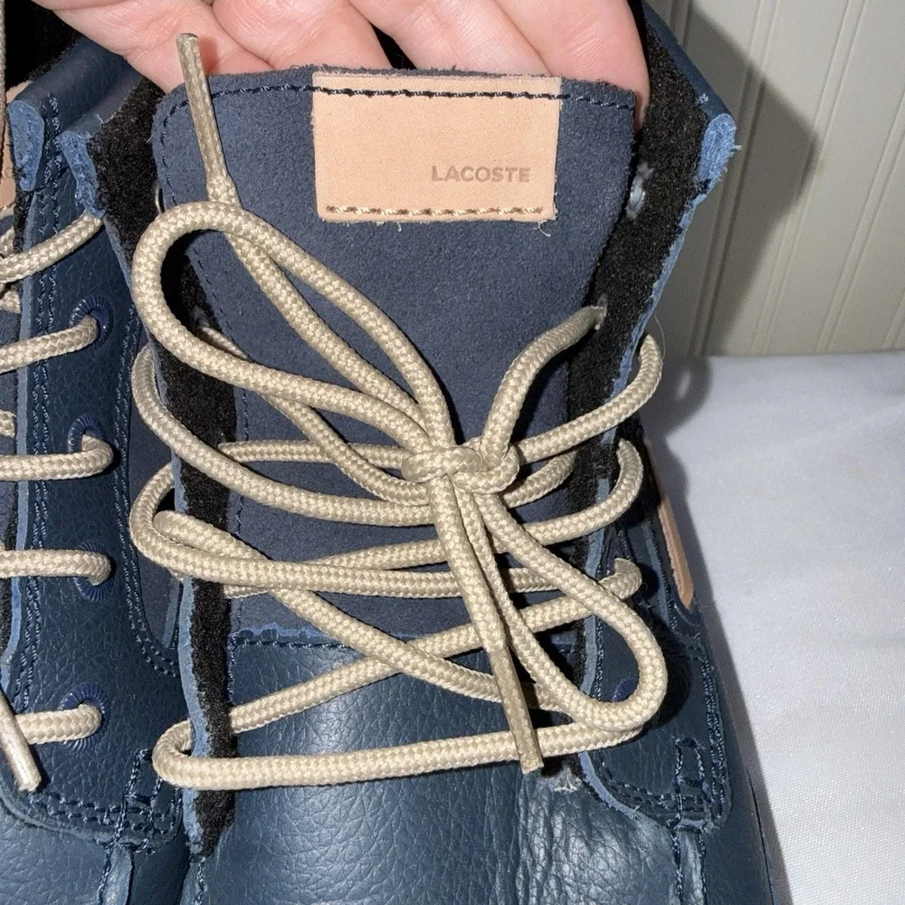 Lacoste Sauville Mid Chukka Style Boot Ugh Insoles Navy Blue Suede Mens 12